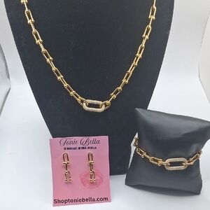 Gold and Silver Horse Shoe Necklace Set